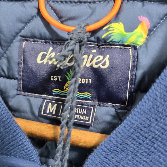 Chubbies Jacket Mens Medium Blue Vest Quilted Nylon Bomber Rooster Easy Going - Picture 3 of 11